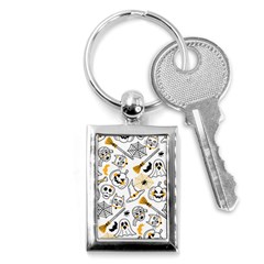 Funny Hand Drawn Halloween Pattern Key Chain (rectangle)