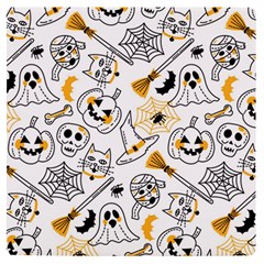 Funny Hand Drawn Halloween Pattern Uv Print Square Tile Coaster  by Simbadda