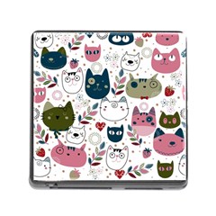 Pattern With Cute Cat Heads Memory Card Reader (square 5 Slot) by Simbadda