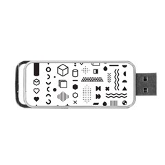Pattern Hipster Abstract Form Geometric Line Variety Shapes Polkadots Fashion Style Seamless Portable Usb Flash (two Sides) by Simbadda