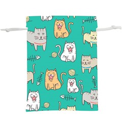 Seamless-pattern-cute-cat-cartoon-with-hand-drawn-style Lightweight Drawstring Pouch (xl)