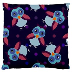 Owl-pattern-background Large Cushion Case (two Sides) by Simbadda