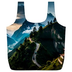 Nature Mountain Valley Full Print Recycle Bag (xl) by Ravend