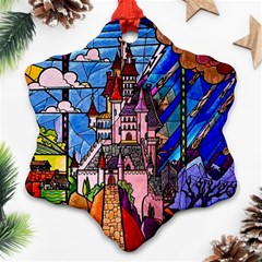 Beauty Stained Glass Castle Building Ornament (snowflake) by Cowasu