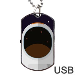 Astronaut-space-astronomy-universe Dog Tag Usb Flash (one Side) by Cowasu