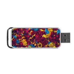 Psychedelic Digital Art Colorful Flower Abstract Multi Colored Portable Usb Flash (two Sides) by Bedest
