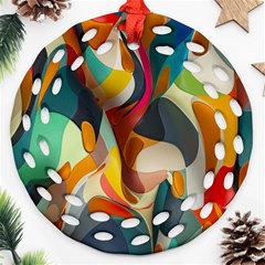 Pattern Calorful Round Filigree Ornament (two Sides)