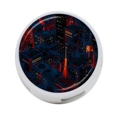Architecture City Pixel Art 4-port Usb Hub (two Sides)
