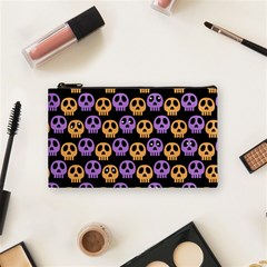 Halloween Skull Pattern Cosmetic Bag (small) by Ndabl3x