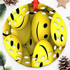 Emoji, Colour, Faces, Smile, Wallpaper Ornament (round Filigree)
