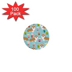 Welsh Corgis Dog Boba Tea Bubble Tea Cute Kawaii 1  Mini Buttons (100 Pack)  by Grandong
