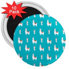 Lama Alpaca Animal Pattern Design 3  Magnets (10 Pack)  by Pakjumat