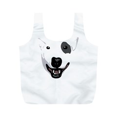 Bull Terrier T- Shirt White Look Calm Bull Terrier 23 T- Shirt Full Print Recycle Bag (m) by EnriqueJohnson