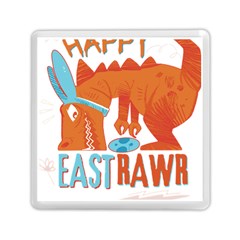 Easter Dinosaur T- Shirt Happy East Rawr T- Rex Dinosaur Easter Bunny T- Shirt Memory Card Reader (square) by ZUXUMI