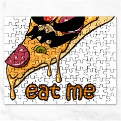 Eat Me T- Shirtscary Pizza Slice Sceaming Eat Me T- Shirt Rectangular Jigsaw Puzzl