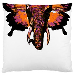 Elephant Art T- Shirtbutterfly Elephant T- Shirt Large Cushion Case (two Sides) by ZUXUMI