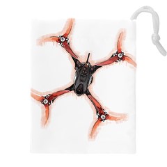 Freestyle Drone T- Shirt F P V Freestyle Drone Racing Drawing Artwork T- Shirt Drawstring Pouch (4xl) by ZUXUMI