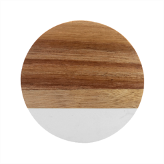 Abstract T- Shirt Blue Abstract Chess Cell Pattern Minimalism T- Shirt Marble Wood Coaster (round)