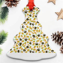 Art T- Shirt Brown Bunnies And Orange Carrots On Goldenrod Easter Pattern T- Shirt Christmas Tree Ornament (two Sides) by EnriqueJohnson