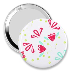 Batik T- Shirt Batik Flower Pattern T- Shirt 3  Handbag Mirrors