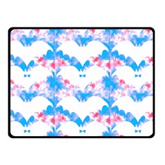 Bats Pattern T- Shirt White Bats And Bows Blue Pink T- Shirt Fleece Blanket (small) by EnriqueJohnson