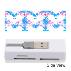 Bats Pattern T- Shirt White Bats And Bows Blue Pink T- Shirt Memory Card Reader (stick) by EnriqueJohnson