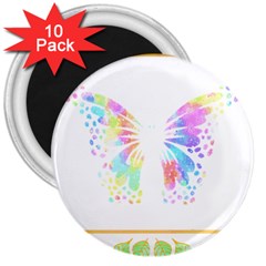 Butterfly Lover T- Shirtbutterfly T- Shirt 3  Magnets (10 Pack)  by EnriqueJohnson