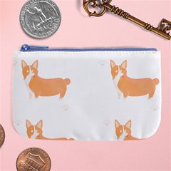Corgi Dog T- Shirt Pembroke Welsh Corgi Dog Cute Pattern T- Shirt Large Coin Purse by EnriqueJohnson