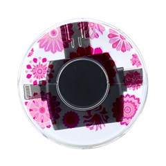Flower Pattern T- Shirt Pink Psychedelic Floral Power Pattern T- Shirt On-the-go Memory Card Reader by EnriqueJohnson