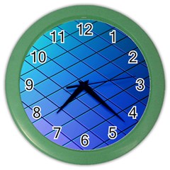 Blue Pattern Plain Cartoon Color Wall Clock by Ket1n9