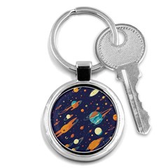 Space Galaxy Planet Universe Stars Night Fantasy Key Chain (round) by Grandong
