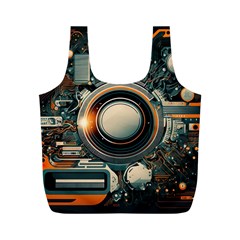 Illustrations Technology Robot Internet Processor Full Print Recycle Bag (m) by Vaneshop