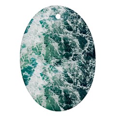 Blue Ocean Waves Oval Ornament (two Sides) by Jack14