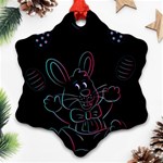 Easter-bunny-hare-rabbit-animal Snowflake Ornament (Two Sides) Front