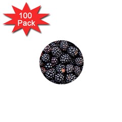 Blackberries-background-black-dark 1  Mini Buttons (100 Pack)  by Amaryn4rt