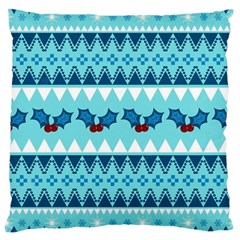 Blue Christmas Vintage Ethnic Seamless Pattern Large Cushion Case (two Sides) by Amaryn4rt