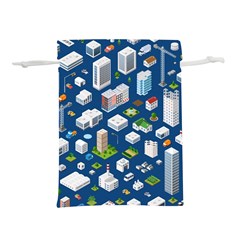 Isometric-seamless-pattern-megapolis Lightweight Drawstring Pouch (l) by Amaryn4rt