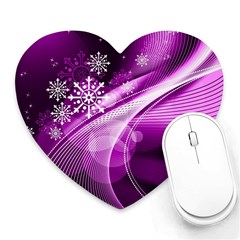 Purple Abstract Merry Christmas Xmas Pattern Heart Mousepad by Sarkoni