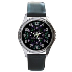 Fractal Fractal Art Texture Round Metal Watch