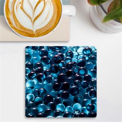 Blue Abstract Balls Spheres Uv Print Square Tile Coaster  by Amaryn4rt