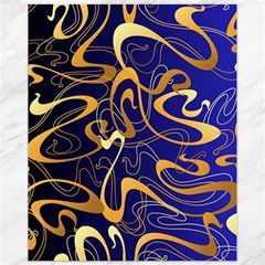 Squiggly Lines Blue Ombre Canvas 11  X 14 