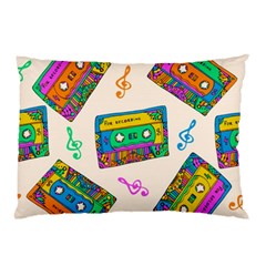 Seamless Pattern With Colorful Cassettes Hippie Style Doodle Musical Texture Wrapping Fabric Vector Pillow Case (two Sides) by Bedest