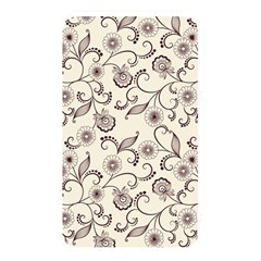 White And Brown Floral Wallpaper Flowers Background Pattern Memory Card Reader (rectangular) by Pakjumat