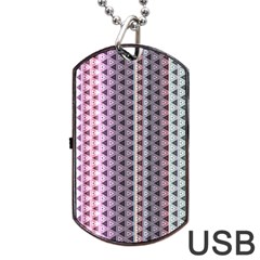 Triangle Stripes Texture Pattern Dog Tag Usb Flash (one Side) by Pakjumat