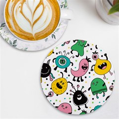 Funny Monster Pattern Uv Print Round Tile Coaster