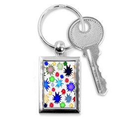 Inks Drops Black Colorful Paint Key Chain (rectangle) by Hannah976