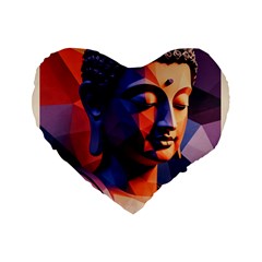 Let That Shit Go Buddha Low Poly (6) Standard 16  Premium Flano Heart Shape Cushions by 1xmerch