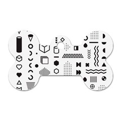 Pattern Hipster Abstract Form Geometric Line Variety Shapes Polkadots Fashion Style Seamless Dog Tag Bone (one Side) by Grandong