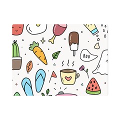 Doodle Fun Food Drawing Cute Premium Plush Fleece Blanket (mini) by Apen