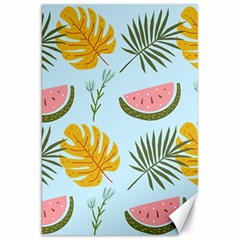 Watermelon Leaves Fruit Foliage Canvas 20  X 30  by Apen